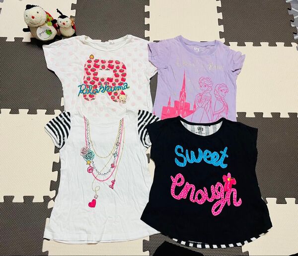ユニクロ UT 半袖tシャツ4枚セット!女の子 120 まとめ売り セット売り