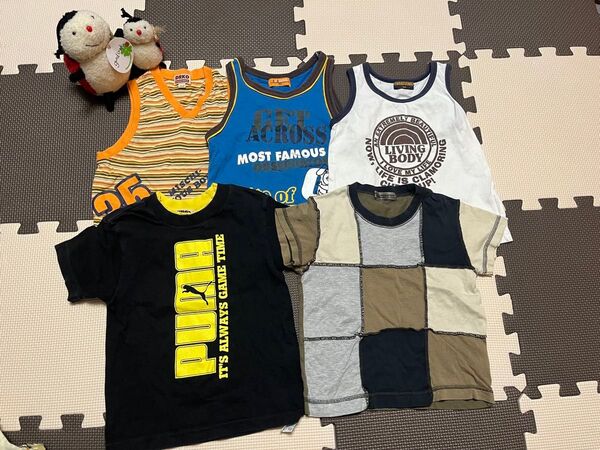 男の子半袖Tシャツ &タンクトップ5点セット 100 まとめ売り 夏物