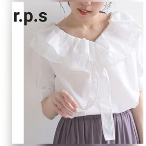 r.p.s/アールピーエス ダブルフリル衿リボンブラウス