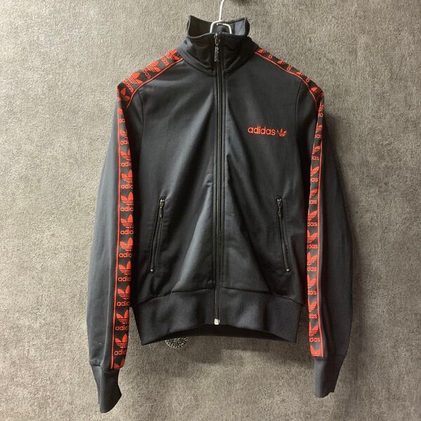 Mサイズ adidas アディダス トラックジャケット ブラック トレフォイルコード