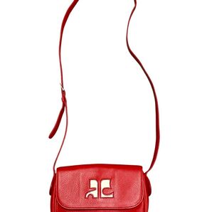courreges クレージュ レザー ロゴ ショルダーバッグ レッド 赤 希少 レア