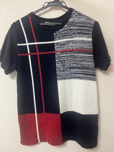THE SHOP TK Tシャツ Mサイズ 半袖 おしゃれ ネイビー 白 赤 コットン 半袖Tシャツ