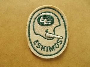 70s CFLエドモントン エスキモーズESKIMOS ビンテージ刺繍ワッペン/アルバータ州カナダ パッチ カナディアン フットボールNFLアメフト 443