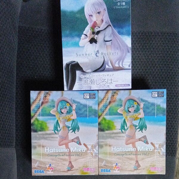 初音ミク Luminasta Summer Pockets ぬーどるストッパーフィギュア鳴瀬しろは 2種3個セット