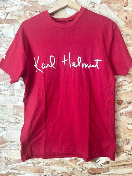 【Karl Helmut カールヘルム】Tシャツ 半袖 コットン レッド