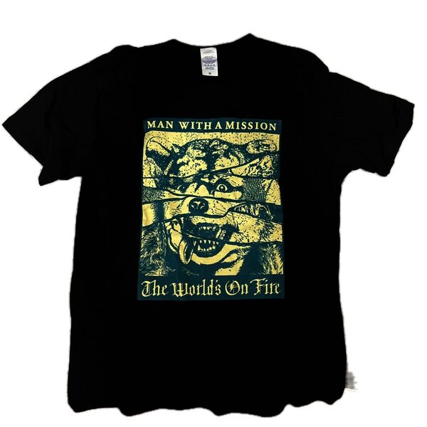 MAN WITH A MISSION Tシャツ M ブラック The World's On Fire