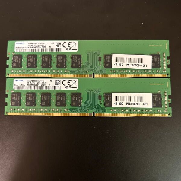 SAMSUNG DDR4-2400T ECC Unbuffered 8GBx2枚 16GB