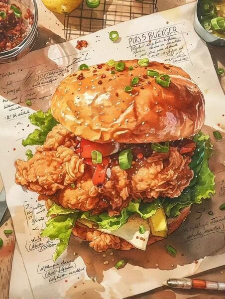 新商品 ALLフェアリーダストビーズ ダイヤモンドアート A3サイズ 美味しそう ハンバーガー