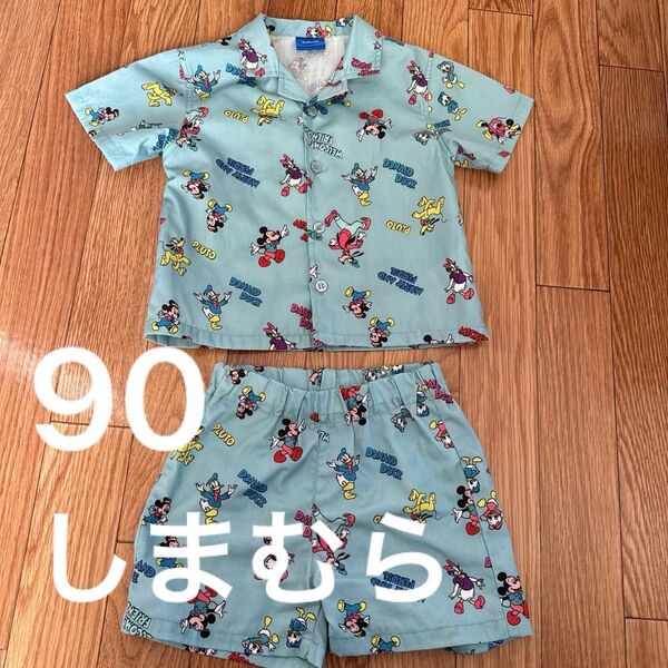 【最終10%off】上下セット ショートパンツ ディズニー 半袖シャツ 90 しまむら