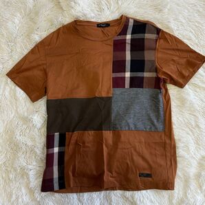 BLACK LABEL CRESTBRIDGE Tシャツ ブラウン系 美品 L ブラックレーベル クレストブリッジ パネルチェック