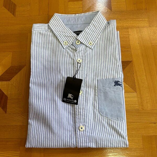 BURBERRY BLACK LABEL 半袖シャツ M 2 新品未使用タグ付き ボタンダウン ドレスシャツ
