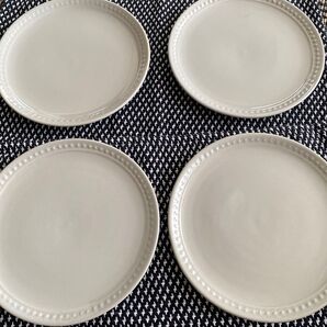 18.5㎝ 点 丸 てんてん プレート 平皿 陶磁器 薄いグレー ねずみ色 5枚セット 洋食器 平皿 食器 皿
