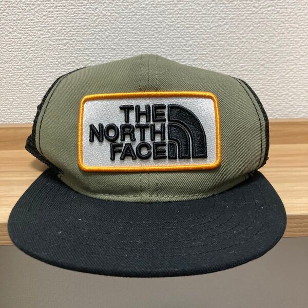 メッシュTHE NORTH FACE キャップ オリーブグリーン ブラック Black 刺繍ロゴ