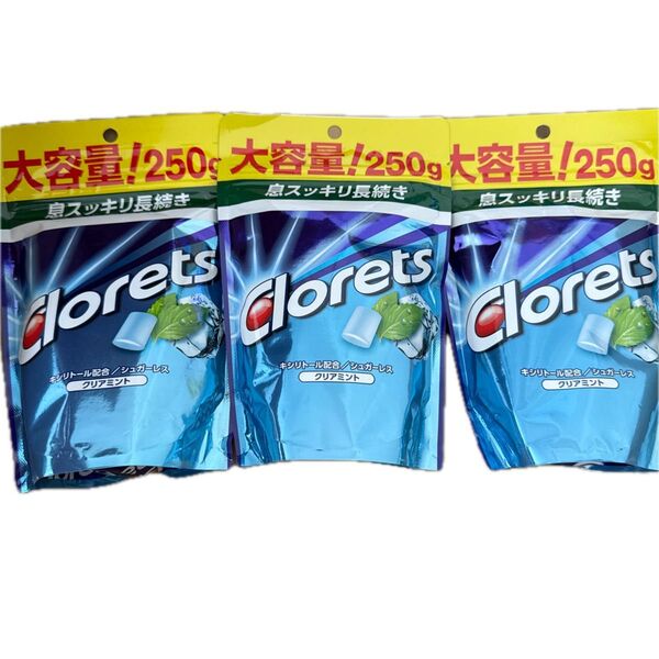 クロレッツ 250g 3袋 クリアミント 大容量1