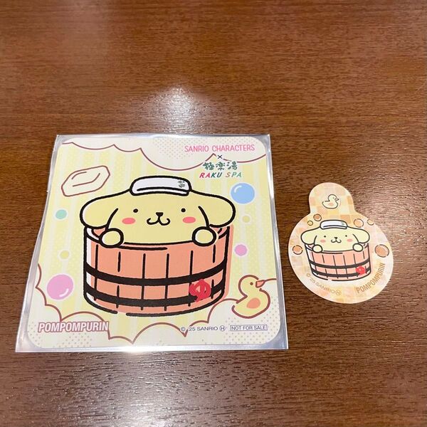 サンリオ 極楽湯 コラボ ポムポムプリン コースター ドリンクピック