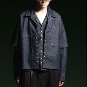 jieda SNAP BUTTON DENIM SHIRT S/S