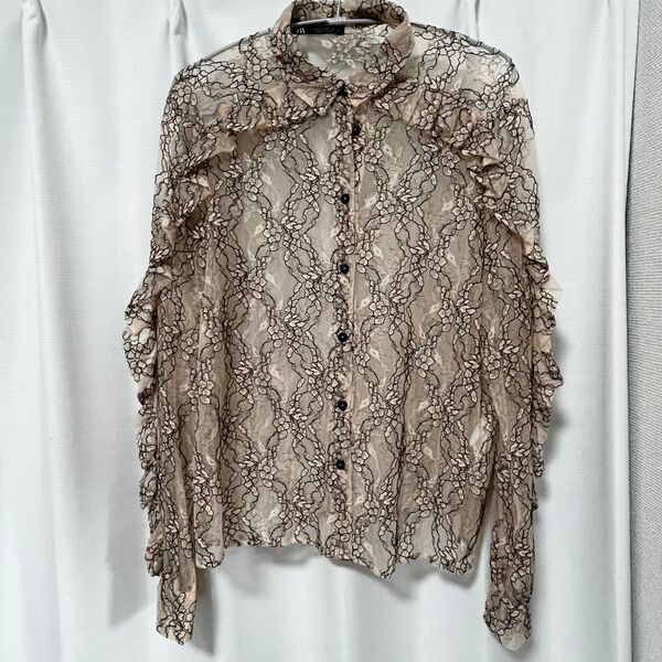 ZARA 長袖 シャツ トップス ブラウス ピンクベージュ