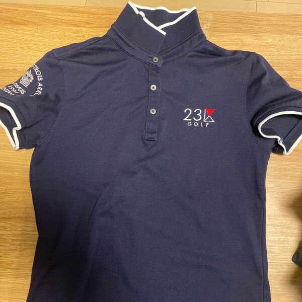 23区GOLF ポロシャツ ネイビー レディース ゴルフウェア