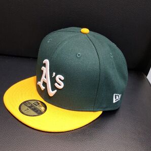 【新品未使用】NEWERA ニューエラ 59FIFTY MLBオンフィールド オークランド・アスレチックス ホーム 新品タグ付き