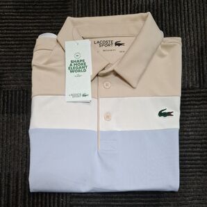 【新品未使用】LACOSTE ラコステ パネルボーダーウルトラドライゴルフポロシャツ DH8954-10CIZ/4 新品タグ付き