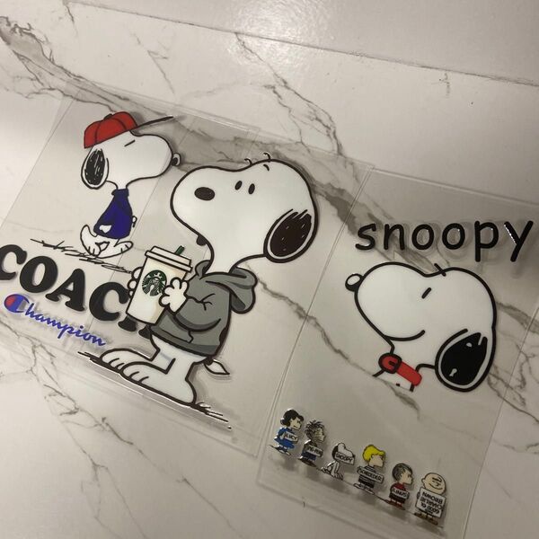 ハーフカプラ ペンラ スヌーピー SNOOPY 防水シール 転写シール 3枚