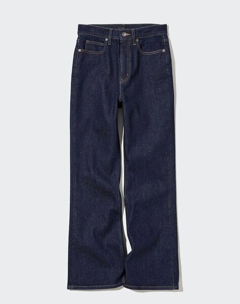 新品タグ付きUNIQLOユニクロスリムフレアジーンズ25裾上げ済 インディゴ デニムパンツ デニム ジーンズ