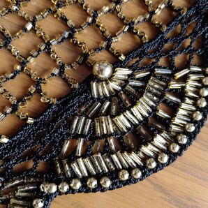 豪華※ハンドメイド 装飾品 ビーズ ゴールド 黒