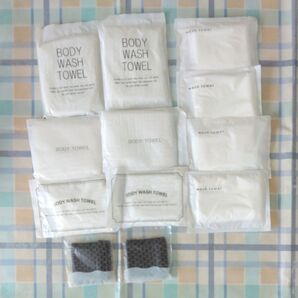 ホテルアメニティ 12個セット ヘアバンド ボディタオル