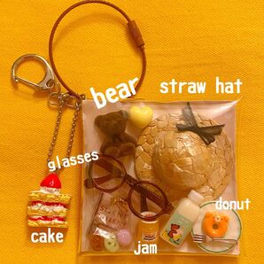 ガチャ詰め風ポーチ 可愛いくまさん ミニチュア デコパーツ クリアケース