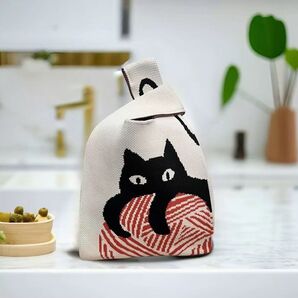 新品 ニットバッグ トートバッグ ねこバッグ 小さめ ミニ トート サマーニット 韓国ミニバッグ おしゃれ かわいい トレンド