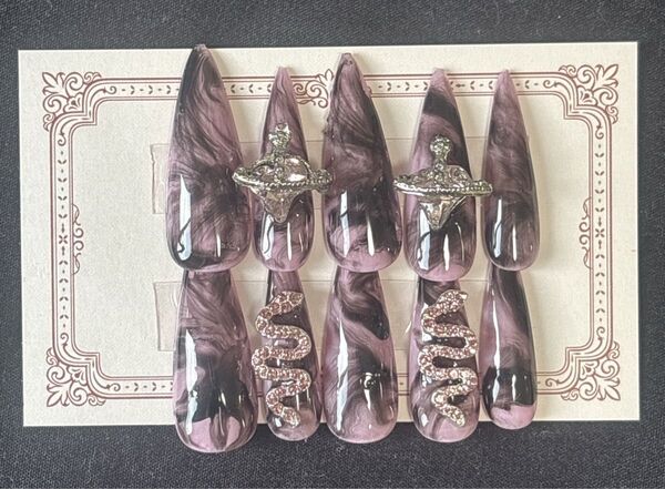 ☆現品☆量産型 平成女児 地雷系 サブカル 地雷 黒×ピンク ゆめかわ 萌えカワ ネイルチップ