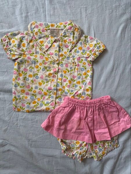 花柄シャツ セットアップ 80cm 女の子 子供服