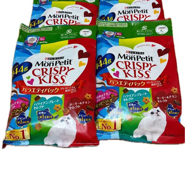モンプチ クリスピーキッス バラエティパック グレイビーソース&厳選グルメセレクト 144g (6g×24袋)×4個
