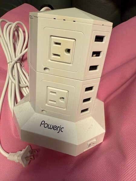 Powerjc 電源タップ タワー型 コンセント USBポート