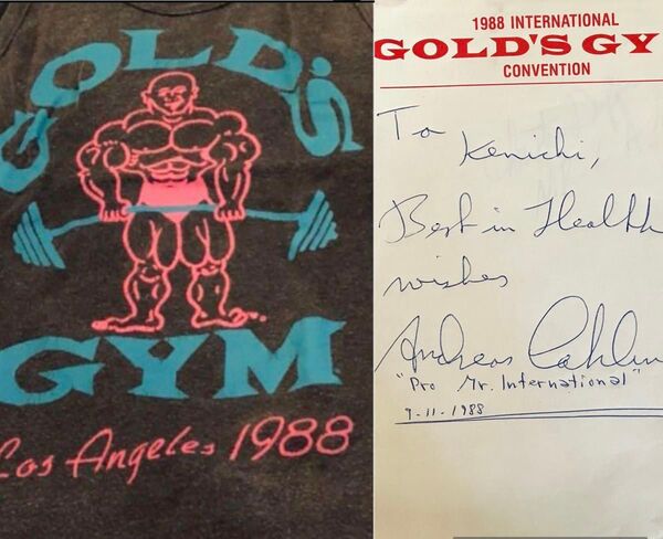 GOLD'SGYM ゴールドジム タンクトップ & M’r L.A.サイン他1988ミスターオリンピア★カリフォルニアベニスビーチ