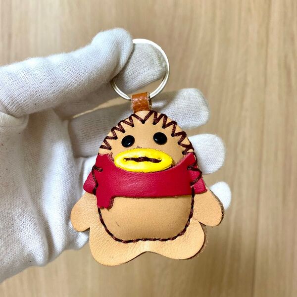 牛革 可愛い キーホルダー 手作り 手縫い ハンドメイド
