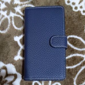 スマホケース 手帳型 ネイビー
