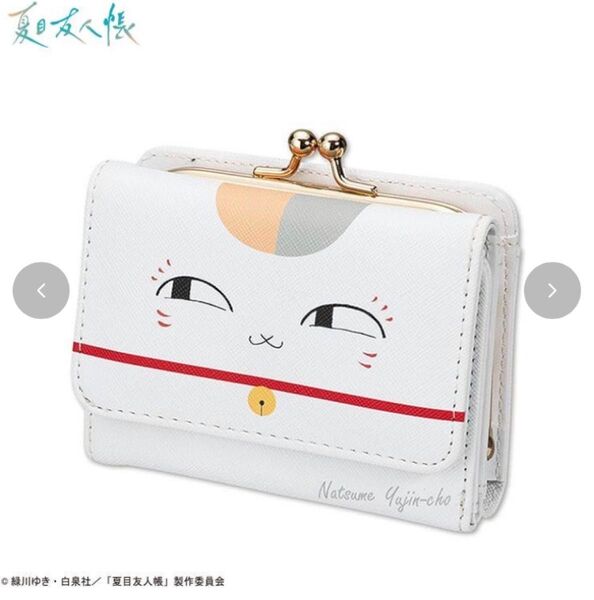 財布 がま口 三つ折り財布 三つ折り 夏目友人帳 ニャンコ先生 三つ折り がま口財布 折り畳み
