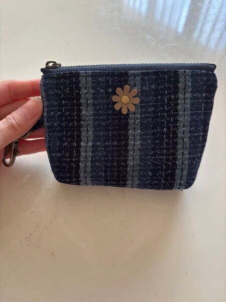 ポーチ かすり ハンドメイド 小物入れ 小銭入れ