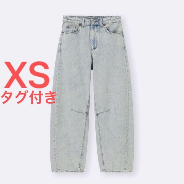 バレルレッグジーンズ 丈標準 XS 62ブルー GU ジーユー