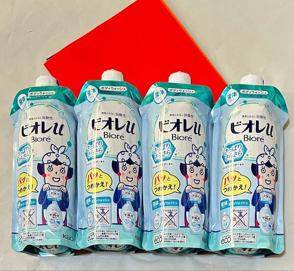 花王 ビオレu ボディウォッシュ さっぱりさらさら 340ml 4個 おりがみ1枚