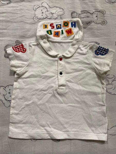 ミキハウス 人気踊りロゴ セラーカラーシャツ 半袖 70サイズ Tシャツ ダルマオールのインナーに!