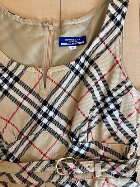 希少美品!BURBERRY BLUE LABEL ノバチェックワンピース ベルト付き 38