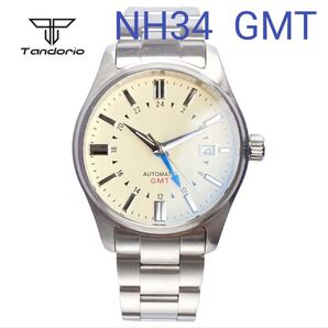 (未使用)タンドリオ ノーロゴ サファイア ステンレスベルト GMT NH34 シースルーバック 高品質 値下げ中