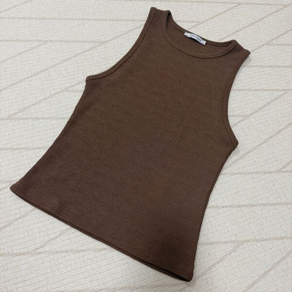 ZARA ザラ サマーニット 茶色 タンクトップ ノースリーブ