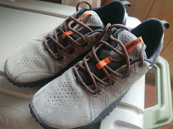 MERRELL メレル スニーカー シューズ 靴 メンズ 26.5cm グレー オレンジ スエード 中古