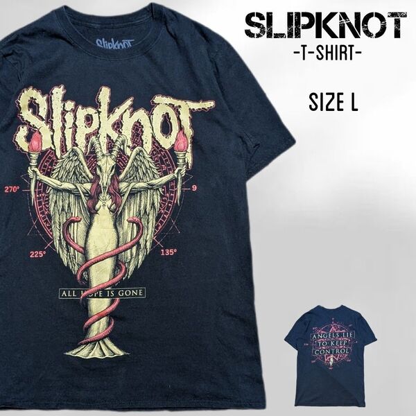 SLIPKNOT スリップノット Tシャツ 半袖Tシャツ L ブラック バンドTシャツ バンT 古着