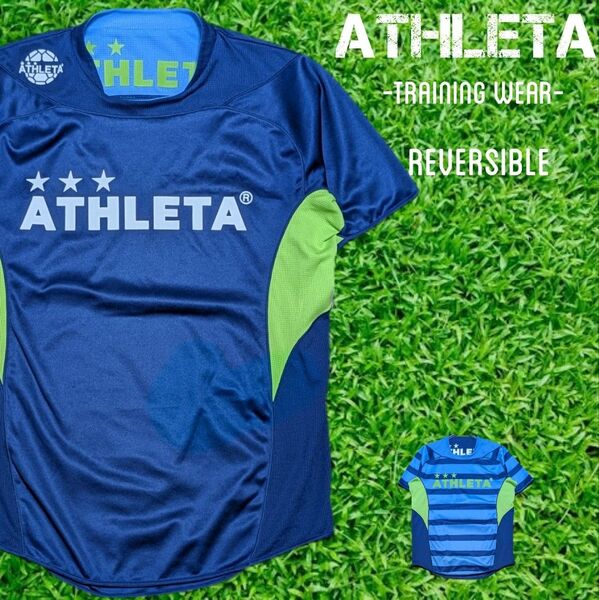 ATHLETA アスレタ 半袖 プラクティスシャツ リバーシブル ネイビー サッカー フットサル スポーツウェア 半袖Tシャツ