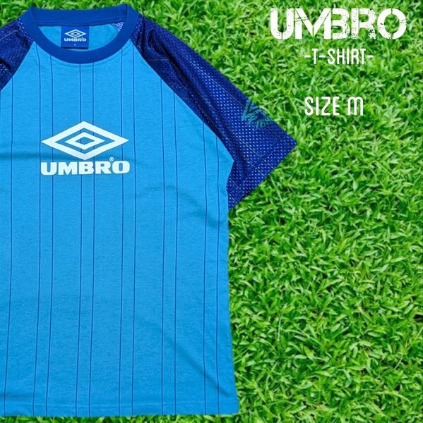 90s umbro アンブロ 半袖 Tシャツ トレーニングウェア M 青緑 ブルーグリーン ヴィンテージ