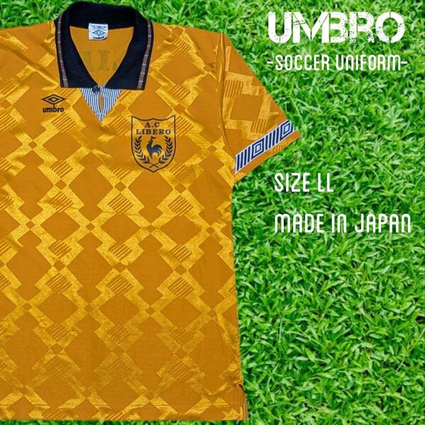 90s 日本製 umbro アンブロ サッカー 半袖 ユニフォーム LL ゲームシャツ プラクティスシャツ プラシャツ
